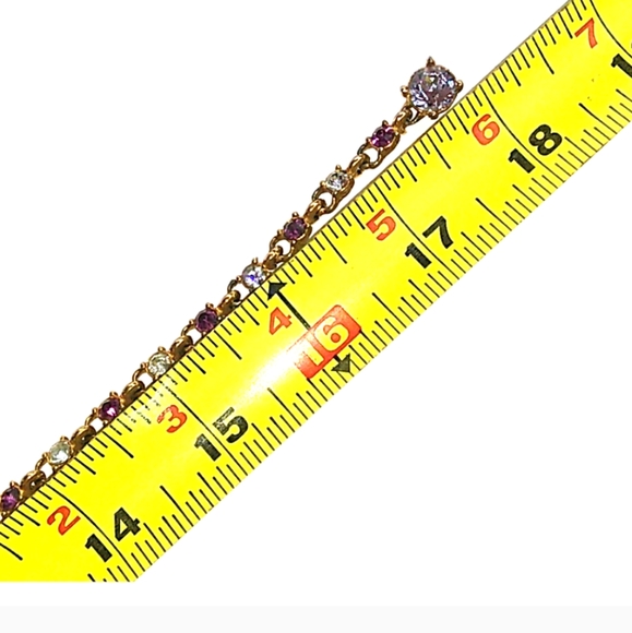 BOGOFF Antique GoldTone Purple Lavender Rhinestone - Picture 5 of 8